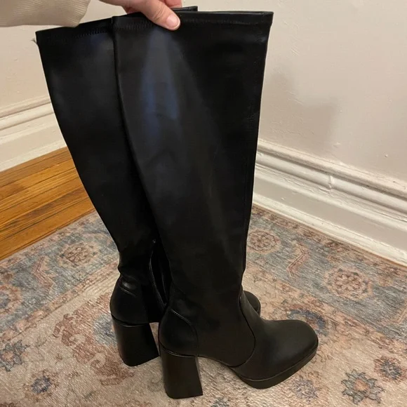 Pull and Bear Pleather knee high gogo boots - Picture 1 of 5